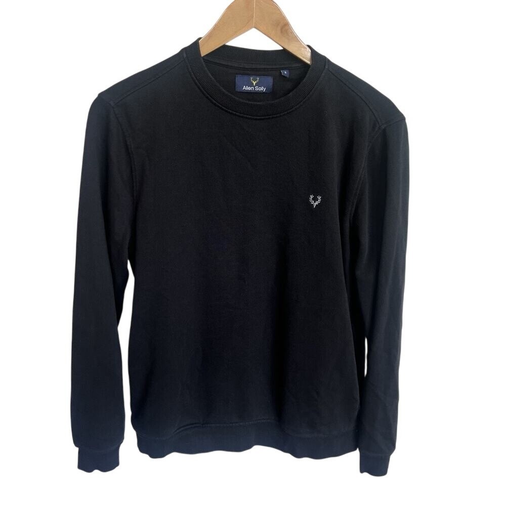 Allen Solly Classic Black Pullover Sweatshirt Men's Sz Sm Crewneck Sweater